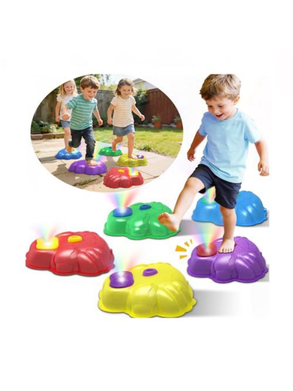 Kids Light-Up Stepping Stones Balance Game - Multicolor